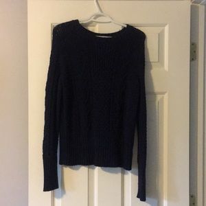 navy blue knit sweater